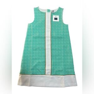 NWT Janie and Jack Geo Shape Dress Size 6 Green/White/Gold